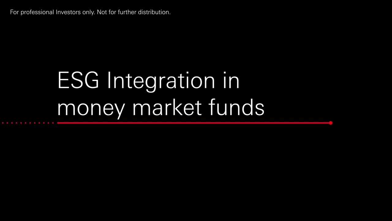 Esg integration in money market funds